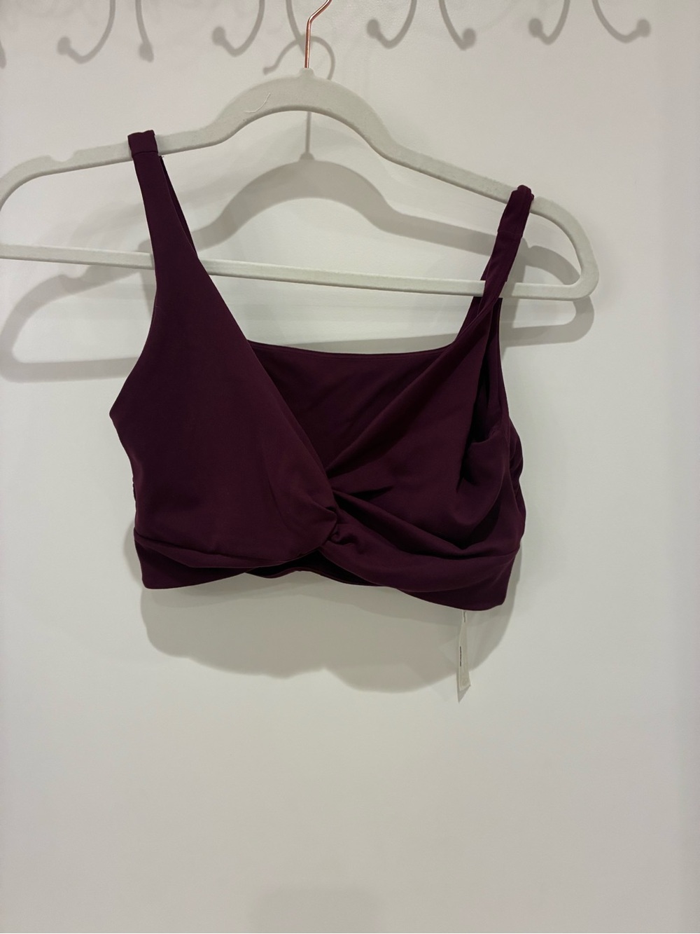 Free People Plum Twist-Front Sports Bra